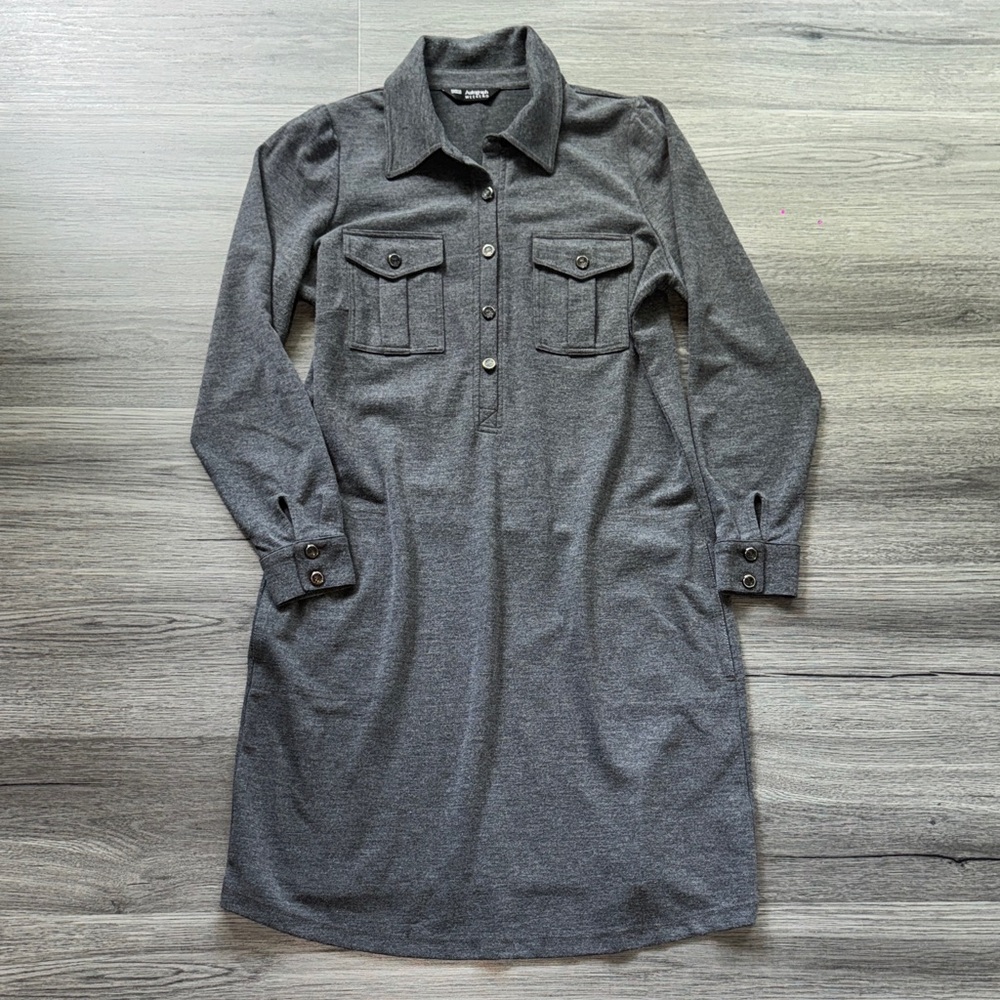 Marks & Spencer Gray Long Sleeve Dress